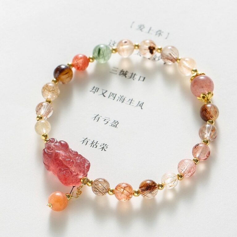 Natural Brave Strawberry Crystal Crystal Bracelet Light Luxury Girls Strings-8