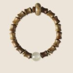 Luminous Stone Bracelet Natural Green Sandalwood Bracelet Natural Jade Buddha Beads-1