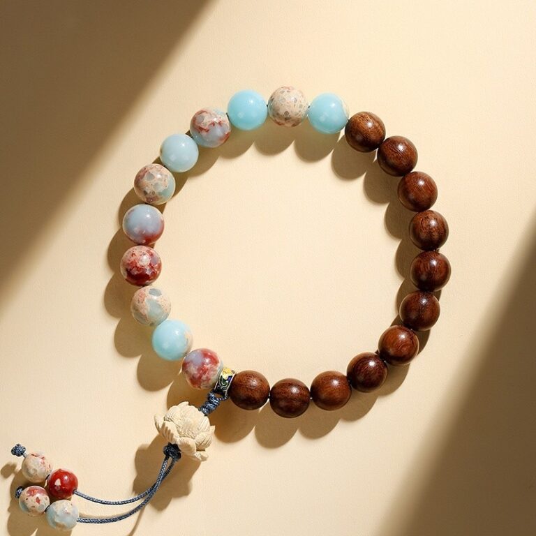 Shoushan Stone Bracelet Female Rosewood Peach Wood Lotus Flower Disc Play Bracelet Male Incense Wood Literature Play Buddha Bead String-2