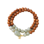 Natural Hetian Jade Ethnic Style New Chinese Style Kooky String Men and Women Transfer Beads Pixi Bravery Inviting Wealth Dao Wood Notes String