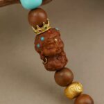 Old sandalwood three-eyed dzi pendant agate transfer beads Buddha beads for men and women to play with the bracelet to send mother-2