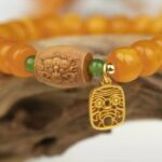 Beeswax Old Sandalwood Single Loop String Women's Amber Bead Bracelet Jewellery Hand Jewellery-2