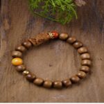 Old Mountain Sandalwood Carvings Strings 925 Silver Nanhong Beeswax Multi-Precious Transfer Beads Literature Play Men's and Women's Models Bracelets-1