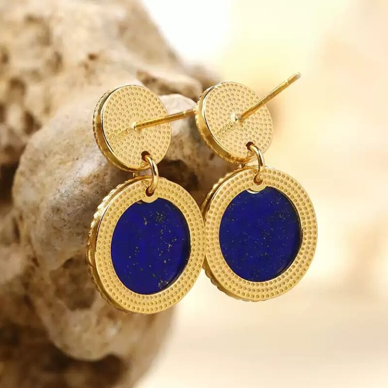 925 Silver Inlaid Lapis Lazuli Pendant Necklace Earrings Bracelet Jewellery Set Women's Original-2