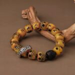 Silver Ox Bone Rosewood String Running Ring Tibetan Ethnic Style Beaded Transit Beads Women's Bracelet-1