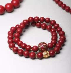 Six Character Truth Red Fragrant Grey Buddha Bead Strings 108 Pieces Men's Cold Arts and Crafts Rosary Bracelet for Women