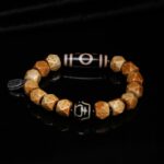 Ox Bone Nine Eyes Tibetan Dzi Bead Strings Lightning Tiger Tooth Fragrance Ash Rosary Buddha Bead Bracelets for Men and Women-1