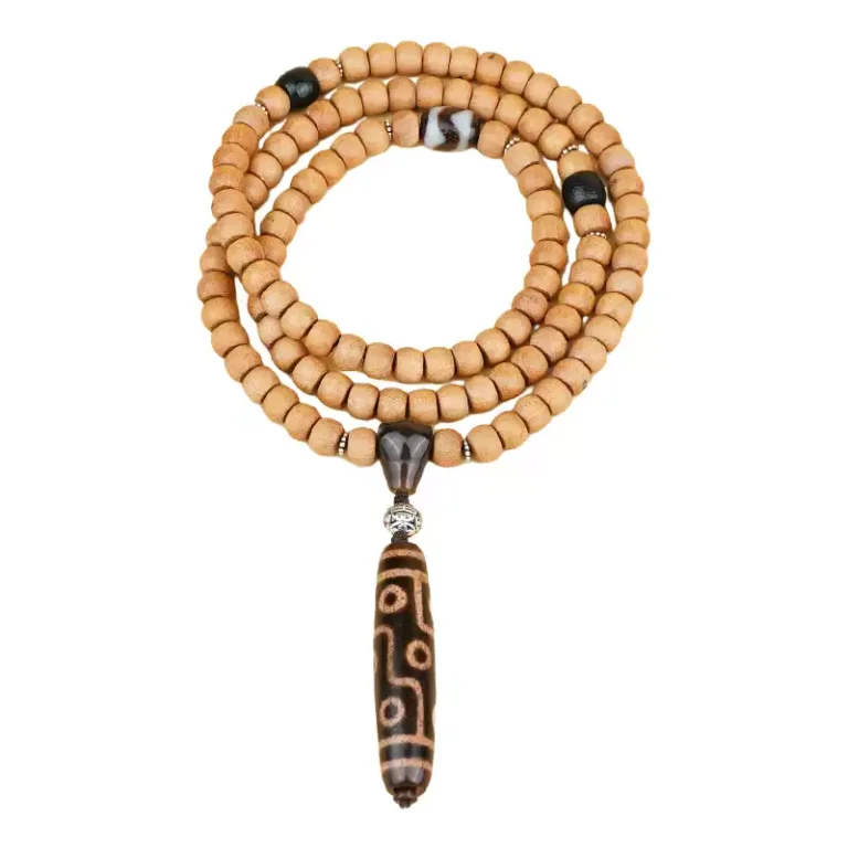 The old mountain sandalwood nine eyes dzi 108 beads strings of glazed barrel beads disc play wooden literature play beads