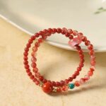 Nanhong Double Circle String Girls Natural Crystal Stacking Bracelet Fortune Good Luck Transfer Beads Gift-4