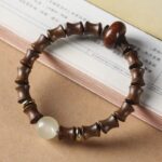 Luminous Stone Bracelet Natural Green Sandalwood Bracelet Natural Jade Buddha Beads-2