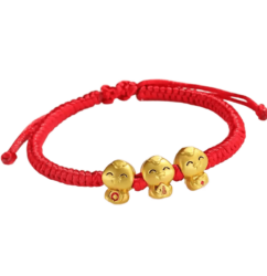 Year of the Snake Lunar New Year Yuan Bao Fu Snake Hand-Woven Couple Red Rope Bracelet Female Fortune and Peace Bracelet