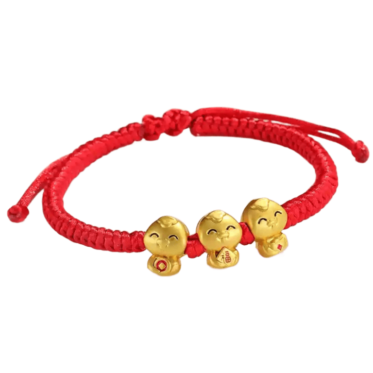 Year of the Snake Lunar New Year Yuan Bao Fu Snake Hand-Woven Couple Red Rope Bracelet Female Fortune and Peace Bracelet