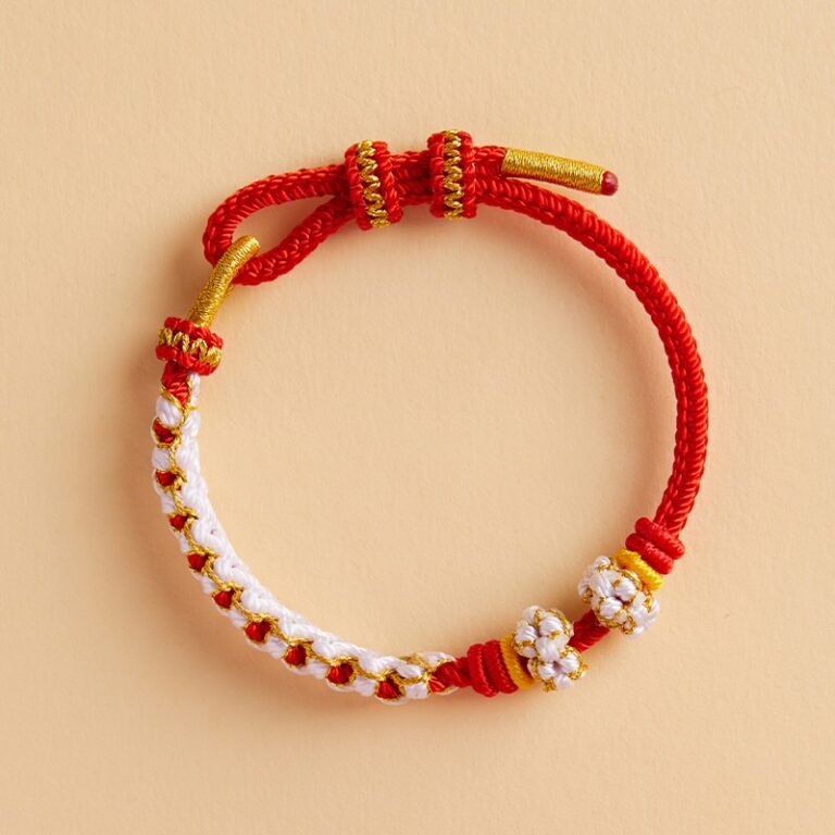 Suzuran Flower Bracelet Women's Red Rope Braided Rope Diy Hand Rope Semi-Finished Can Wear Transit Beads Gold Handmade Braided Rope-1