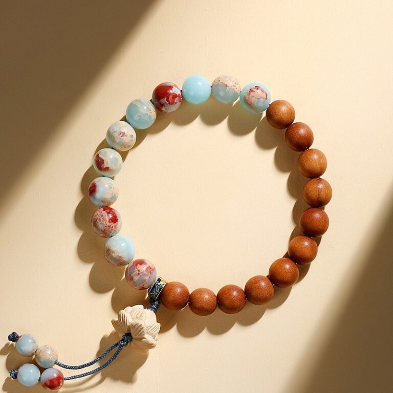 Shoushan Stone Bracelet Female Rosewood Peach Wood Lotus Flower Disc Play Bracelet Male Incense Wood Literature Play Buddha Bead String-3