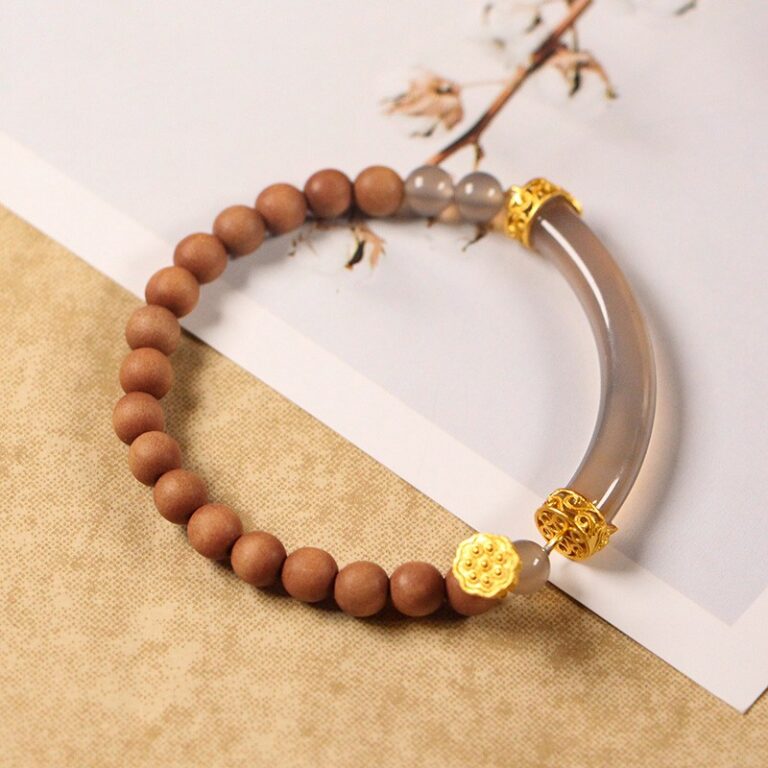 Milk Fragrant Sandalwood Double Spelling Single Circle String New Chinese National Style Ethnic Style Hand Jewellery Fashion-2