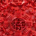 Imperial Cinnabar Nine Palace Bagua Plaque Pendant Lunar New Year Car Pendant Mobile Phone Bag Charms-3