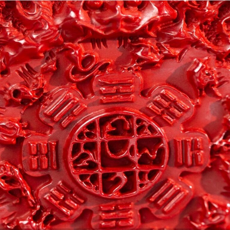 Imperial Cinnabar Nine Palace Bagua Plaque Pendant Lunar New Year Car Pendant Mobile Phone Bag Charms-3