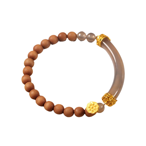 Milk Fragrant Sandalwood Double Spelling Single Circle String New Chinese National Style Ethnic Style Hand Jewellery Fashion