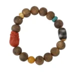 Incense Nanhong Tiger Tooth Dzi Bead String Agate Green Pine 925 Silver Buddha Bead Disc Play Wooden Bracelet