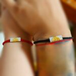 Original heart to heart small red rope bracelet a pair of couple models men and women 925 silver gold-plated colour hand rope-2