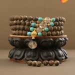 Incense Green Pine Southern Red Bead String 108 Pieces of Literature Play Plate Play Buddha Beads Woodwork Bracelet Female-3