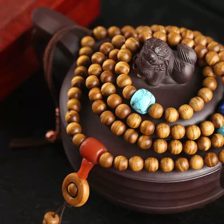 Authentic Jinshi Nanmu Buddha Bead Strings 108 Sichuan Insidious Wood Water Wave Shadow Men's and Women's Models Bracelets-2