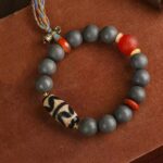 Tiger Tooth Dzi Bead Incense Grey Buddha Bead String Tibetan Handheld Rosary Men and Women Literature Disc Play Bracelet-3