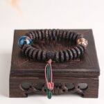 Fragrant Grey Six Words of Truth Rosewood Strings Men's Literature Play Plate Play Bracelet-3