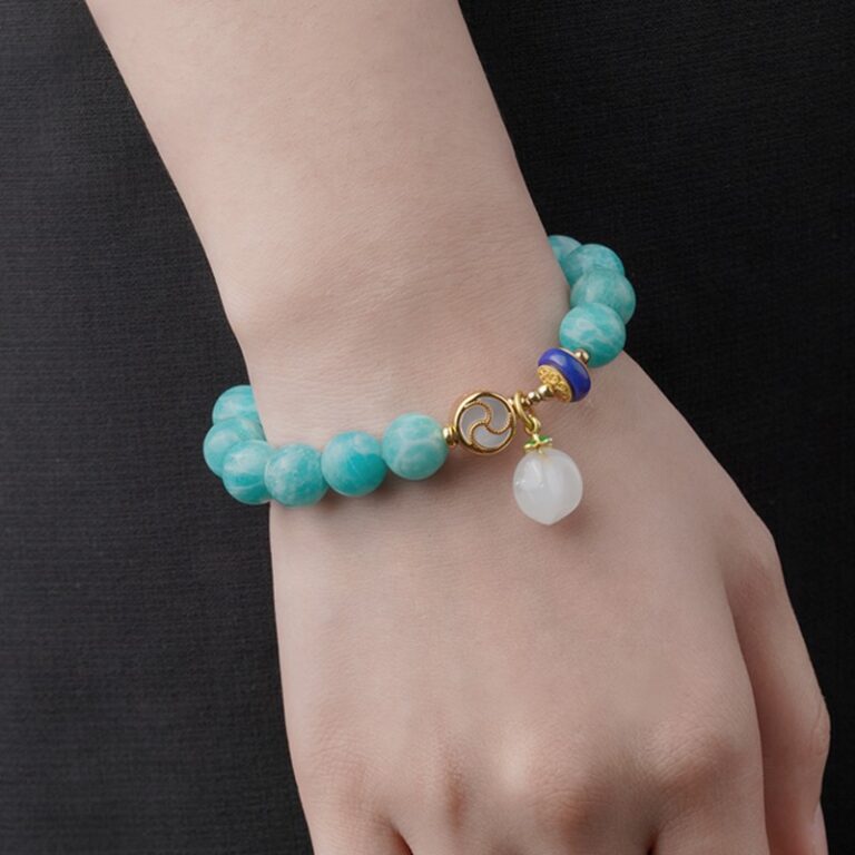 Tianhe Stone Xi Xuanbao Strings White Jade Pendant Lapis Lazuli Transfer Beads Accessories Men and Women Bracelets-3