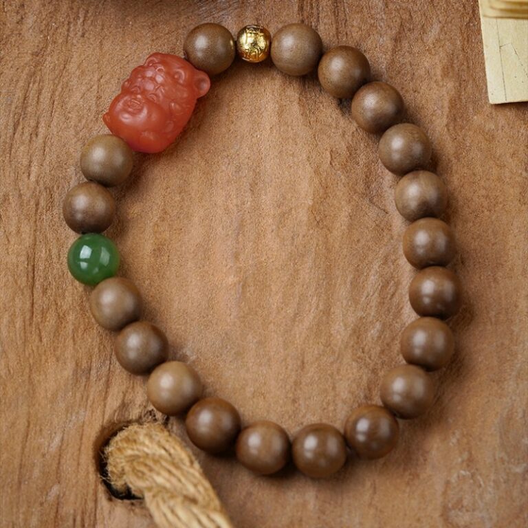 Old Sandalwood Nanhong Jasper String Carving Buddha Beads Literature Play Disc Playing String Men and Women Models for Mother-2