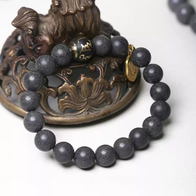 Six Character Truth Incense Grey Buddha Bead String Men's Literary Handheld Rosary Bead String Women's Bracelet-3