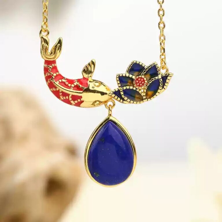 925 Silver Inlaid Lapis Lazuli Pendant Necklace Earrings Bracelet Jewellery Set Women's Original-3