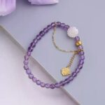 Amethyst Golden Jade String 925 Silver Bracelet Single Circle Niche Female Models to Send Girlfriend Birthday Gift-2