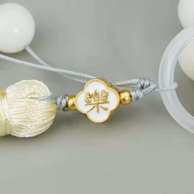 White Jade Bodhi String Tassel Handheld Rosary Buddha Beads 925 Silver Lucite Running Ring Bodhi Root Beads-3