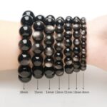 Natural Black Obsidian Silver Obsidian Bracelet Female Transit Beads Cat's Eye Stone Bracelet Male Beaded Couple Bracelet-3