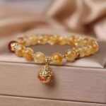 Tyrannosaurus Gold Swallowing Beast Strings Women's Literature Play Many Treasures Pixi Citrine Bracelet-3