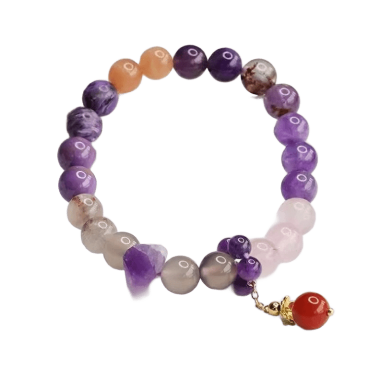 Nine Purple Away from Fire String Transit Beads Female Amethyst Duo Bao Genuine Male Dragon Year of Life Bracelet