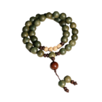 Green Sandalwood Buddha Bead Strings Old Sandalwood Bacopa Monnieri Seed Handheld Long Rosary Male and Female Students Disc Play Mori Bracelet