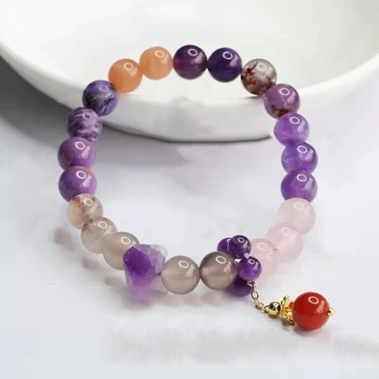 Nine Purple Away from Fire String Transit Beads Female Amethyst Duo Bao Genuine Male Dragon Year of Life Bracelet-3