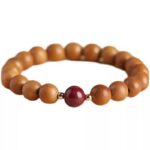 New Chinese Style Peachwood Strings Women's Buddhist Beads Peachwood Body Protector Bracelet Meditation Lotus String Cinnabar Transit Beads Men's