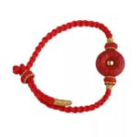 Cinnabar peace button hand rope six words of truth men and women's models couples weaving this year red bracelet-1