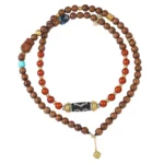 Old sandalwood three-eyed dzi pendant agate transfer beads Buddha beads for men and women to play with the bracelet to send mother