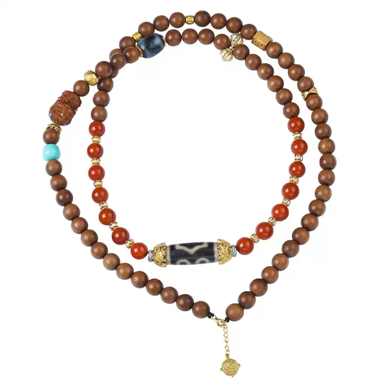 Old sandalwood three-eyed dzi pendant agate transfer beads Buddha beads for men and women to play with the bracelet to send mother