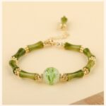 Green Jade Jiejie Master String Upper Shore Peace Good Luck Inviting Peach Blossom National Style Hand String Chain-4