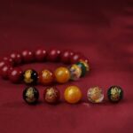 Cinnabar String Bracelet Official Flagship Shop Natural Female Genuine Original Ore Agate Transit Beads Men's Models Five Road God of Wealth-5