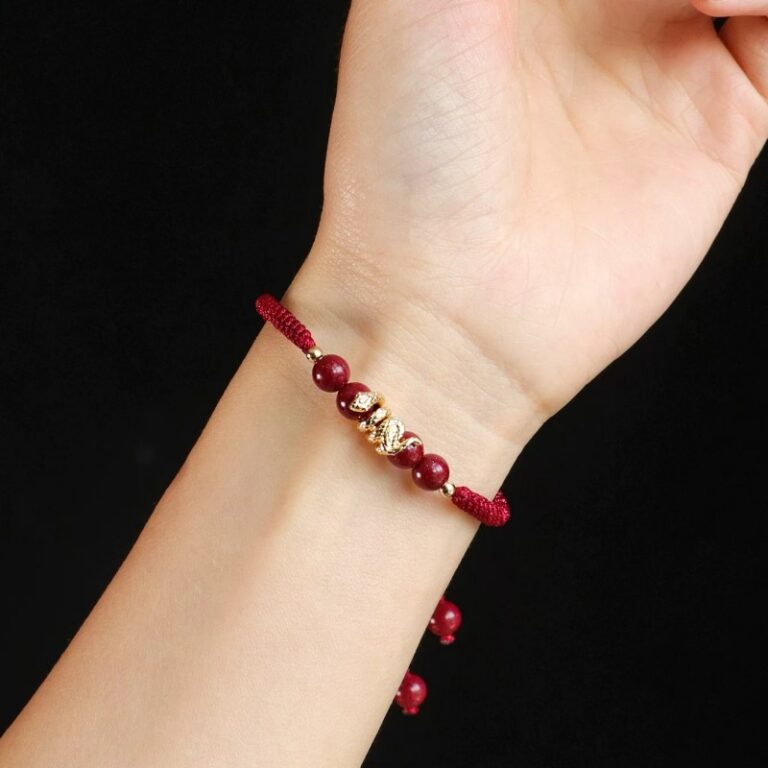 Year of the Snake Bracelet Snake Cinnabar Amulet Transit Red Rope Hand-Woven Peaceful Hand Rope-9