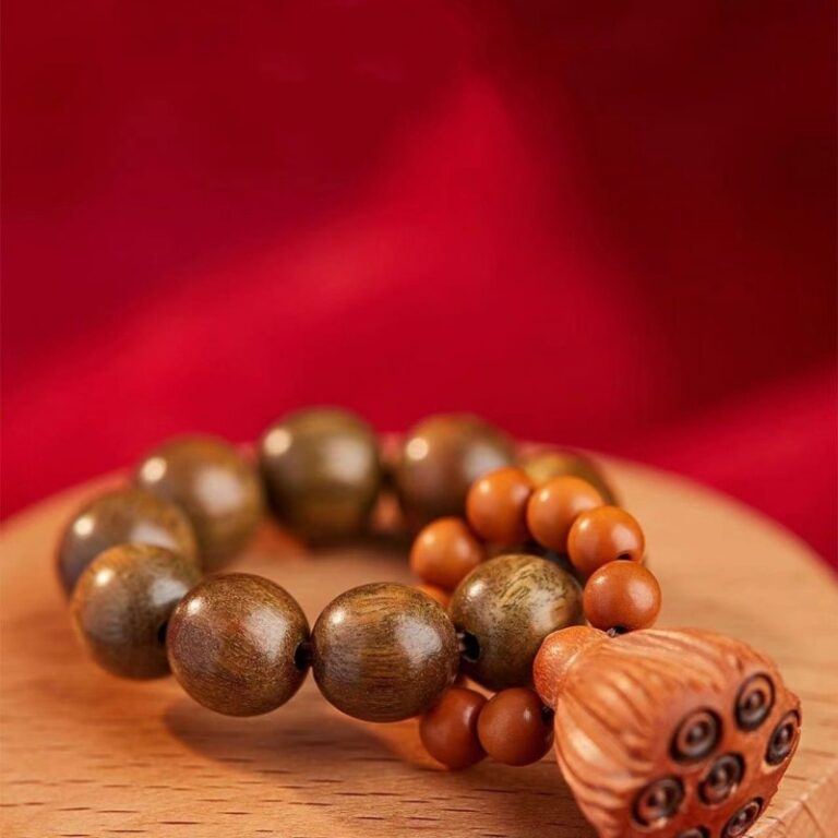 Green Sandalwood Lotus Seed Rosette Play String Women's Buddha Beads Disc Play Pieces Rosary Male-2