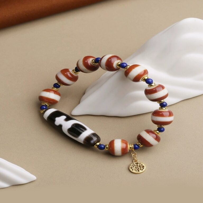 Treasure bottle dzi wire bead strings Tibetan ethnic style agate women's bracelets literature play disc play handheld-2