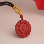 Cinnabar pendant auspicious eight treasures zodiac simple Tibetan men and women models red necklace pendant-2