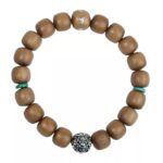 Old Mountain Sandalwood Green Pine Single Circle Buddha Bead Strings for Men and Women Models of Cultural Play Disc Playing Bead Strings Bracelets